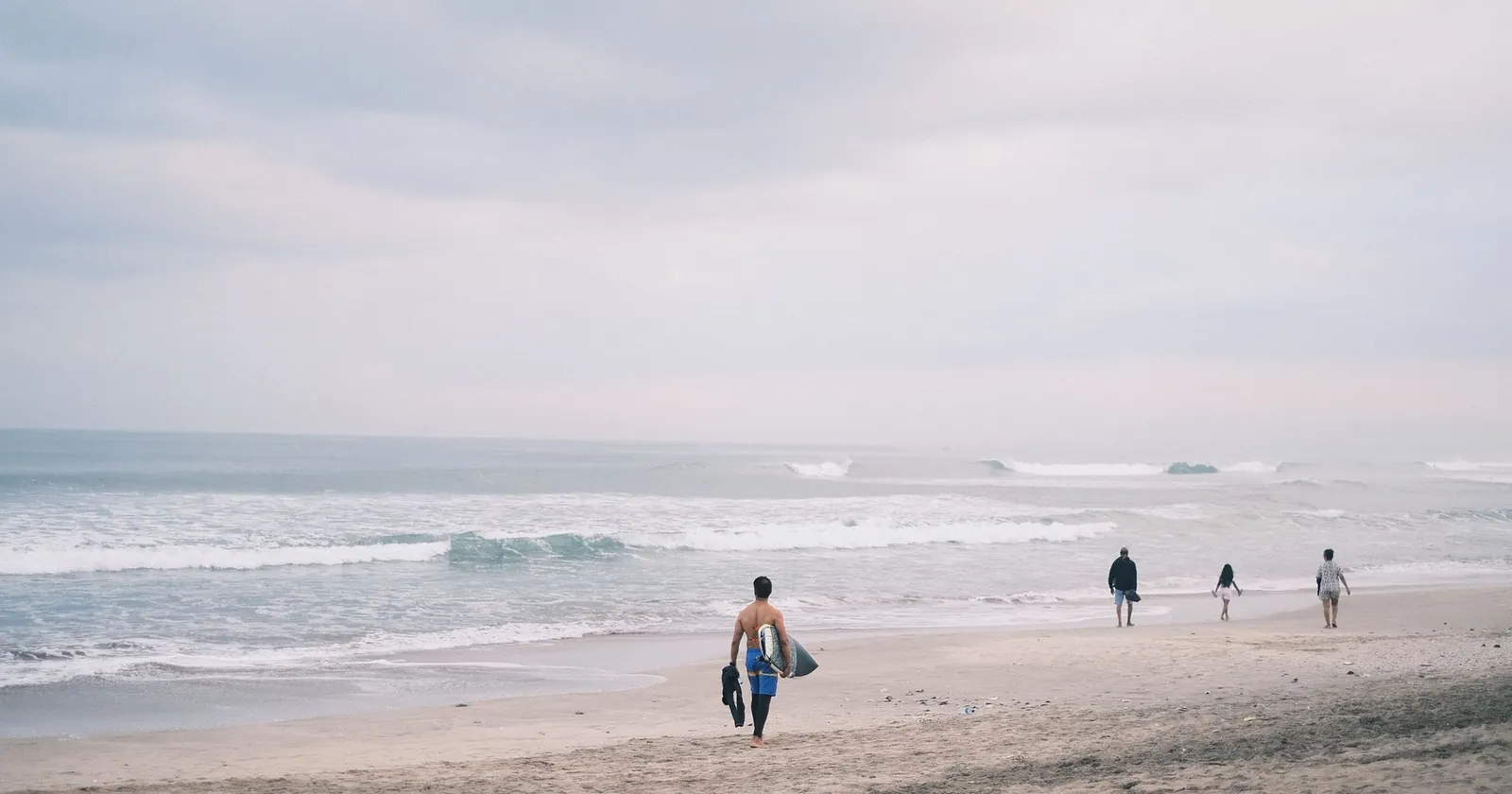 Bali coastline, surf and beach setting near Canggu