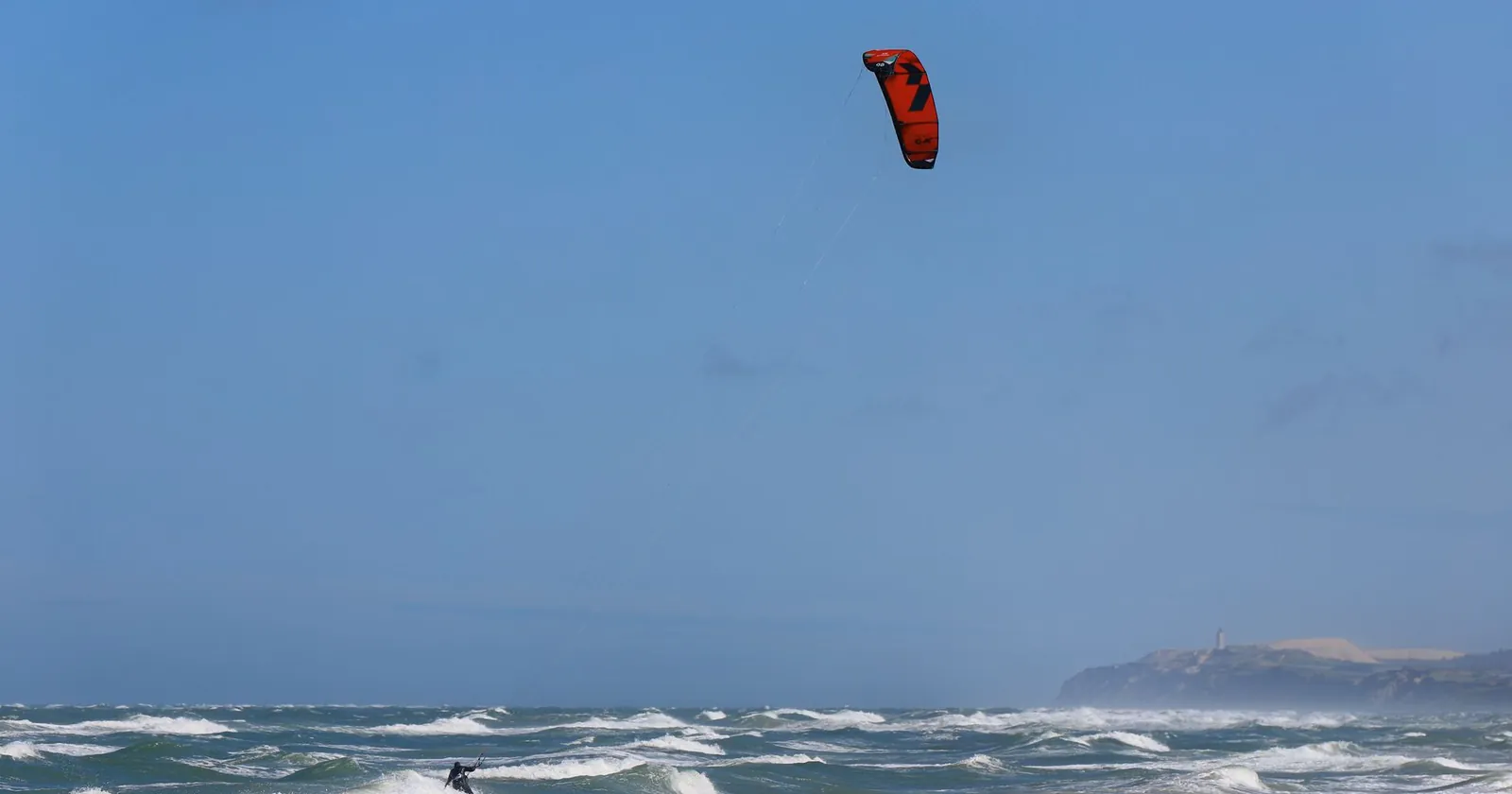 Windy Brazilian coast with lagoon, ideal kitesurfing