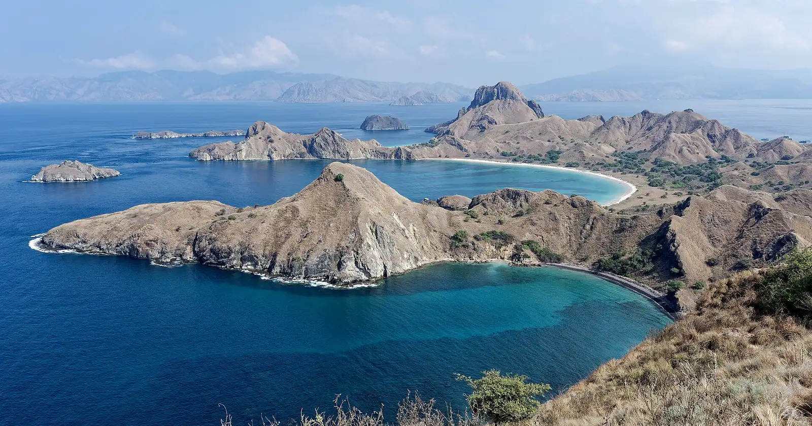 Padar Island coastline in Komodo National Park, Indonesia, a base for the E33G remote worker visa
