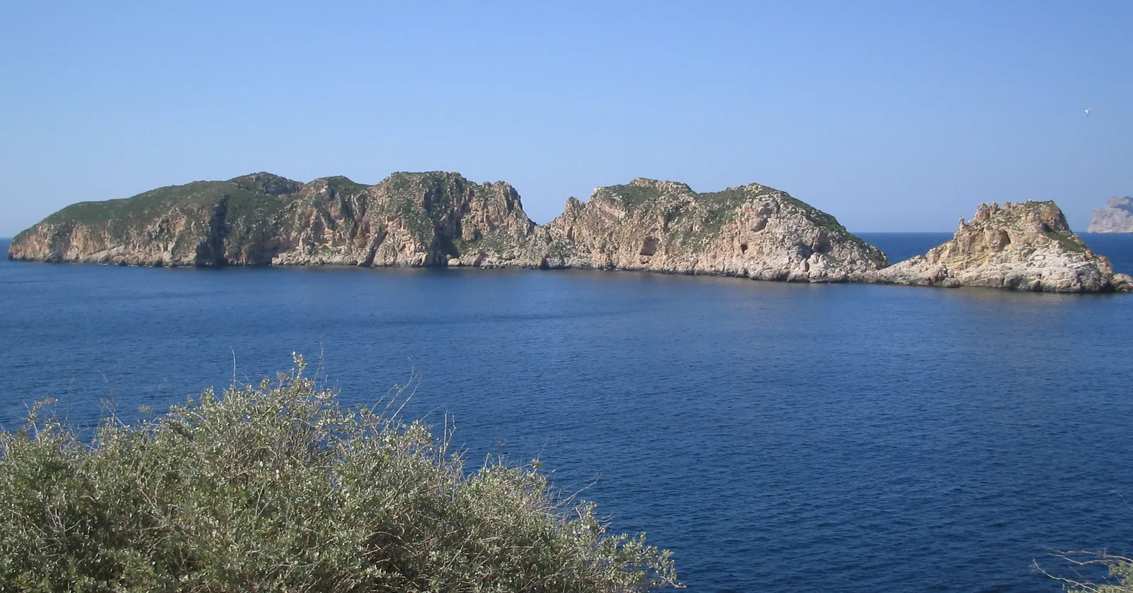 The Malgrats islets off Calvià seen from the coast, one of the high-protection zones for Mallorca diving in the Ponent reserve