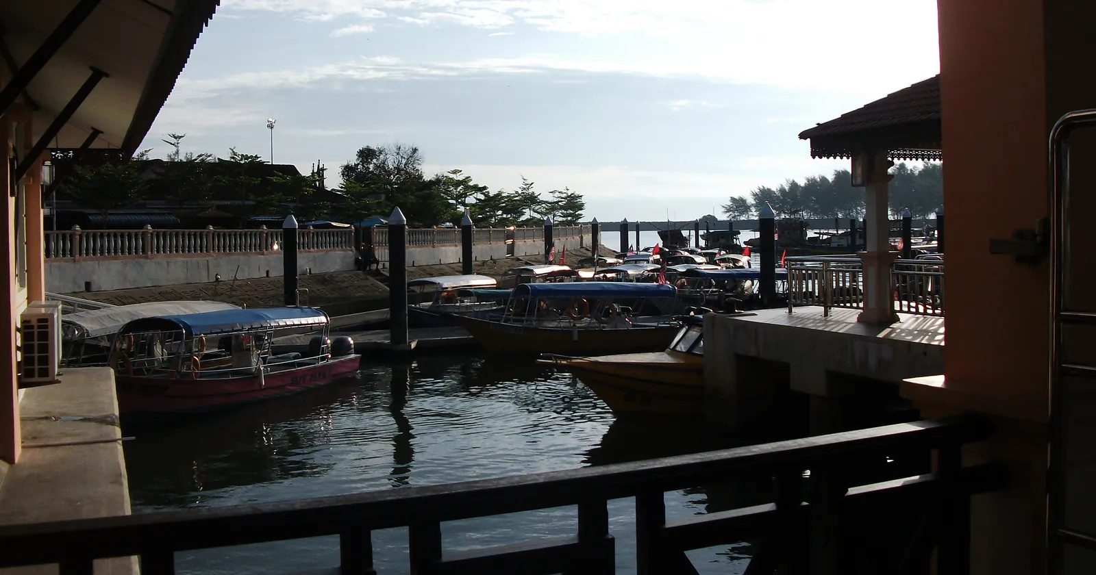 Passenger boats to the Perhentian Islands moored at the Kuala Besut jetty